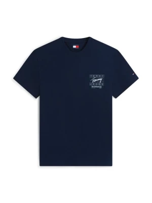 T-shirt z nadrukiem Tommy Jeans granatowy