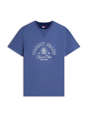 T-shirt z nadrukiem Tommy Jeans granatowy