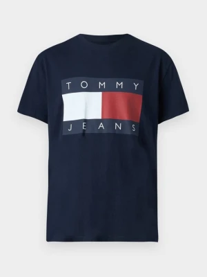 T-shirt z nadrukiem Tommy Jeans granatowy