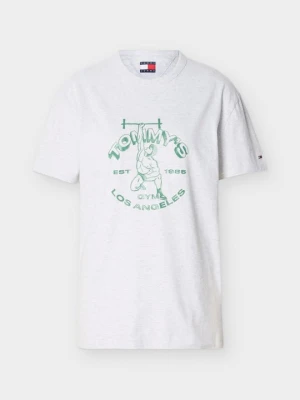 T-shirt z nadrukiem Tommy Jeans jasnoszary