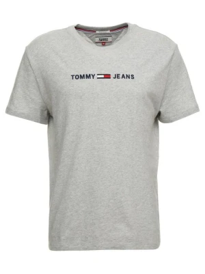 T-shirt z nadrukiem Tommy Jeans jasnoszary