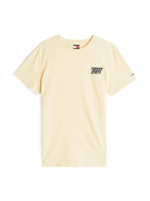 T-shirt z nadrukiem Tommy Jeans jasnożółty
