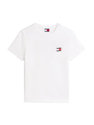 T-shirt z nadrukiem Tommy Jeans mleczny