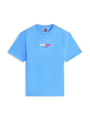 T-shirt z nadrukiem Tommy Jeans niebieski