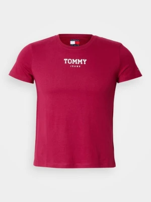 T-shirt z nadrukiem Tommy Jeans niebieski denim