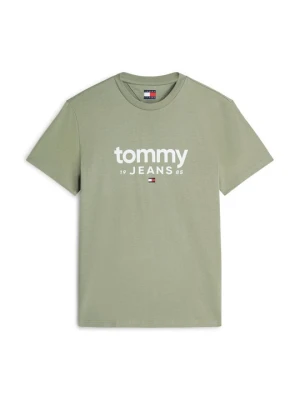 T-shirt z nadrukiem Tommy Jeans oliwkowy