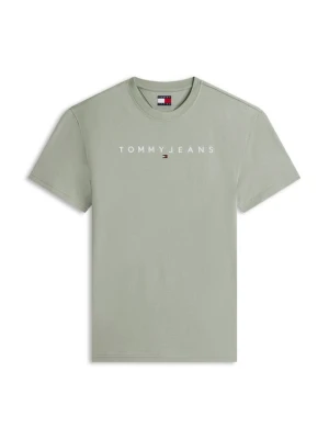 T-shirt z nadrukiem Tommy Jeans oliwkowy