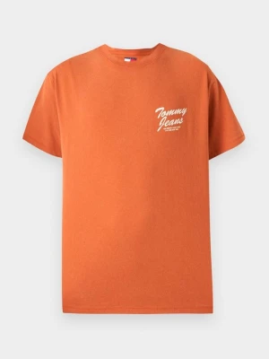 T-shirt z nadrukiem Tommy Jeans pomarańczowy