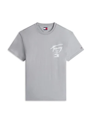 T-shirt z nadrukiem Tommy Jeans szary