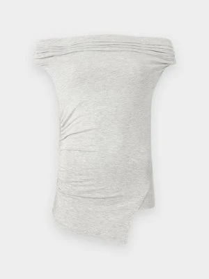 T-shirt z nadrukiem Topshop szary melanż