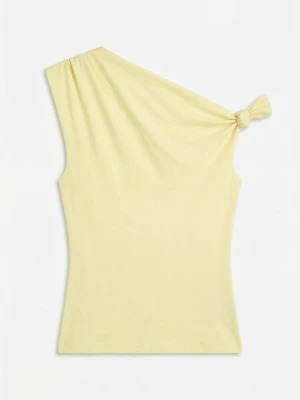 T-shirt z nadrukiem Topshop żółty