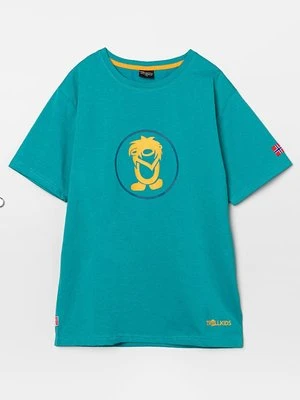 T-shirt z nadrukiem Trollkids turkusowy