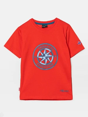 T-shirt z nadrukiem Trollkids czerwony