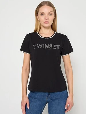 Zdjęcie produktu T-shirt z nadrukiem TWINSET czarny