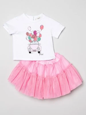 T-shirt z nadrukiem TWINSET różowy