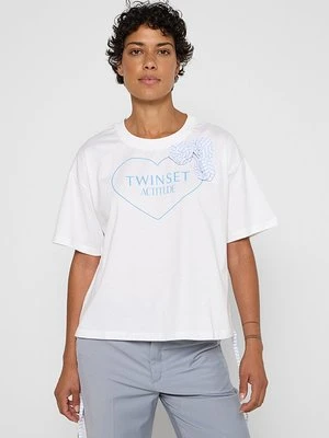 Zdjęcie produktu T-shirt z nadrukiem Twinset ACTITUDE
