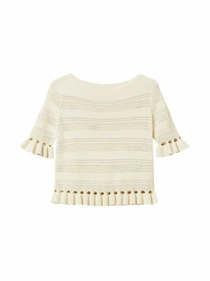 T-shirt z nadrukiem TWINSET beżowy
