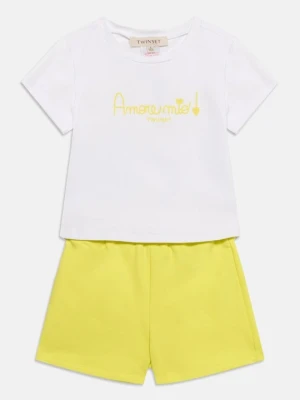 T-shirt z nadrukiem TWINSET mleczny