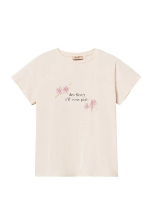 T-shirt z nadrukiem TWINSET różowy