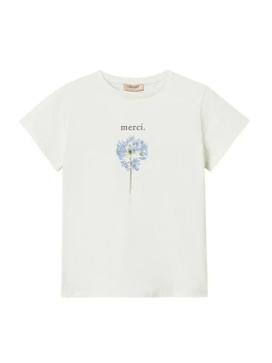 T-shirt z nadrukiem TWINSET turkusowy