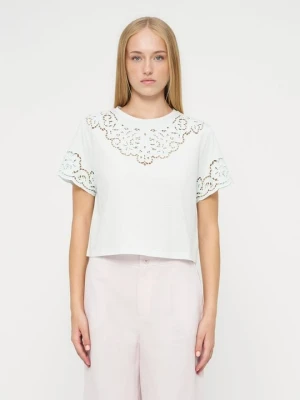 T-shirt z nadrukiem TWINSET turkusowy