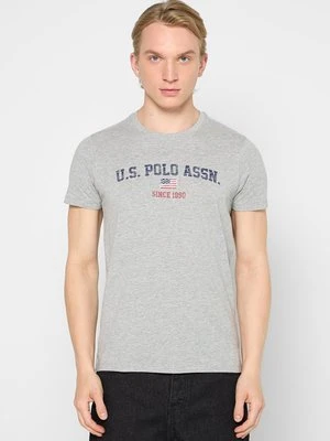T-shirt z nadrukiem U.S. POLO ASSN. jasnoszary
