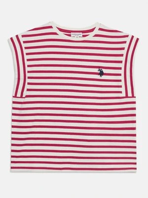 T-shirt z nadrukiem U.S. POLO ASSN. mleczny