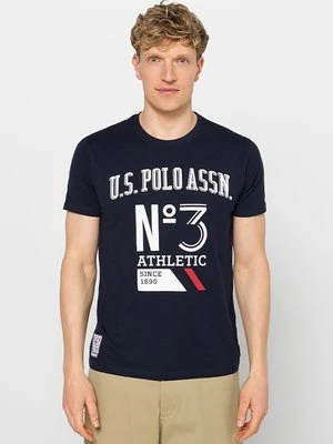 T-shirt z nadrukiem U.S. POLO ASSN. granatowy