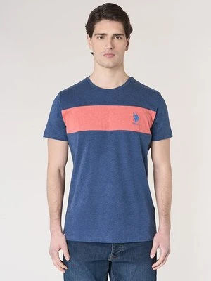 T-shirt z nadrukiem U.S. POLO ASSN. niebieski