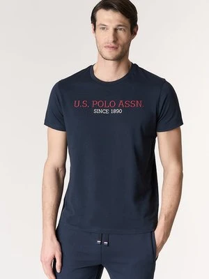T-shirt z nadrukiem U.S. POLO ASSN. niebieski