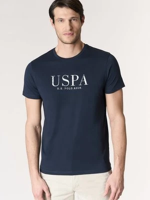 T-shirt z nadrukiem U.S. POLO ASSN. niebieski