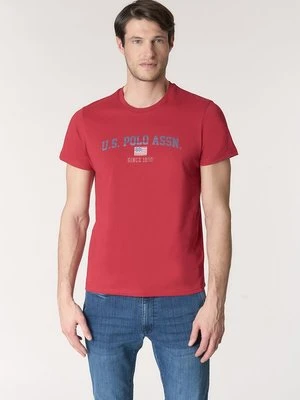 T-shirt z nadrukiem U.S. POLO ASSN. czerwony