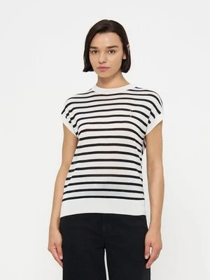 T-shirt z nadrukiem U.S. POLO ASSN. mleczny