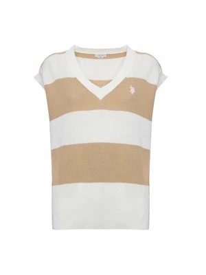 T-shirt z nadrukiem U.S. POLO ASSN. beżowy