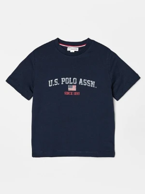 T-shirt z nadrukiem U.S. POLO ASSN. granatowy