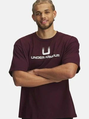 T-shirt z nadrukiem Under Armour bordowy