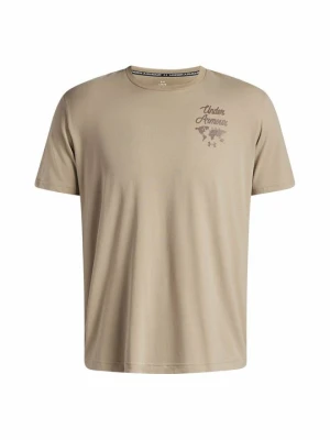 T-shirt z nadrukiem Under Armour brązowy