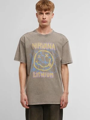 T-shirt z nadrukiem Mister Tee taupe
