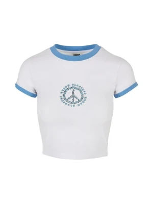 T-shirt z nadrukiem Urban Classics biały