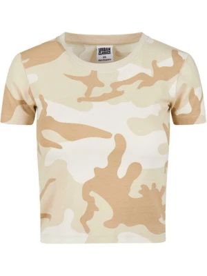 T-shirt z nadrukiem Urban Classics piaskowy