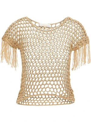 T-shirt z nadrukiem usha piaskowy