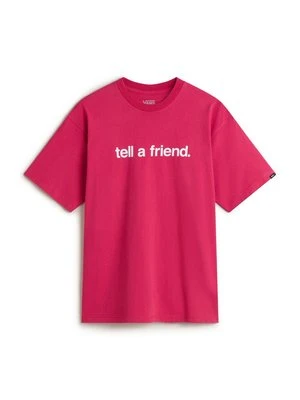 T-shirt z nadrukiem Vans czerwony
