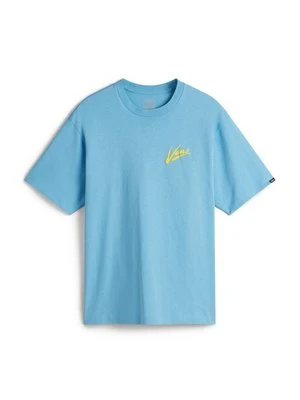 T-shirt z nadrukiem Vans jasnoniebieski