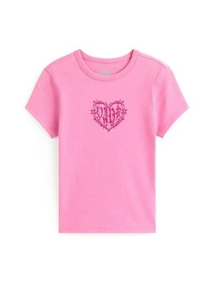 T-shirt z nadrukiem Vans różowy melanż
