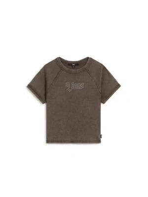 T-shirt z nadrukiem Vans brązowy