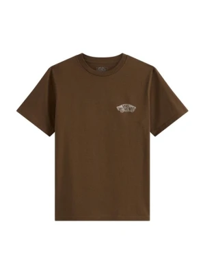 T-shirt z nadrukiem Vans brązowy