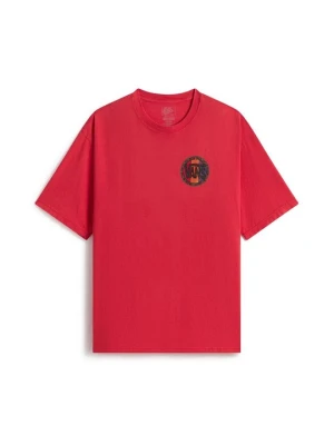 T-shirt z nadrukiem Vans ciemnoczerwony