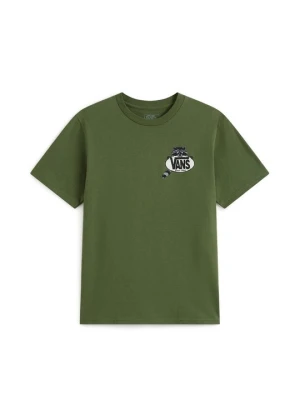 T-shirt z nadrukiem Vans ciemnozielony