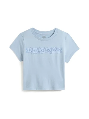 T-shirt z nadrukiem Vans jasnoniebieski