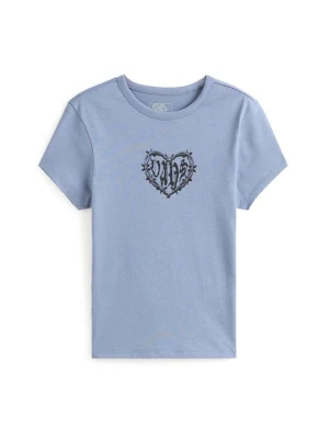 T-shirt z nadrukiem Vans niebieski melanż